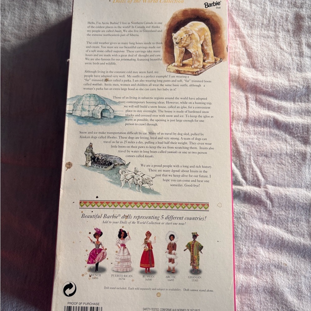 1996 Artic Barbie #16495. Dolls Around The World Collection. NRFB. - Picture 2 of 4
